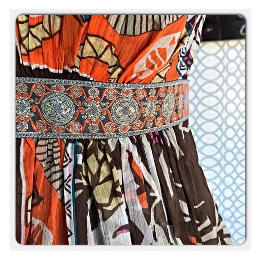 🦋SALE NICOLE MILLER STUDIO EMPIRE WAIST SILK DRES - Picture 5 of 8